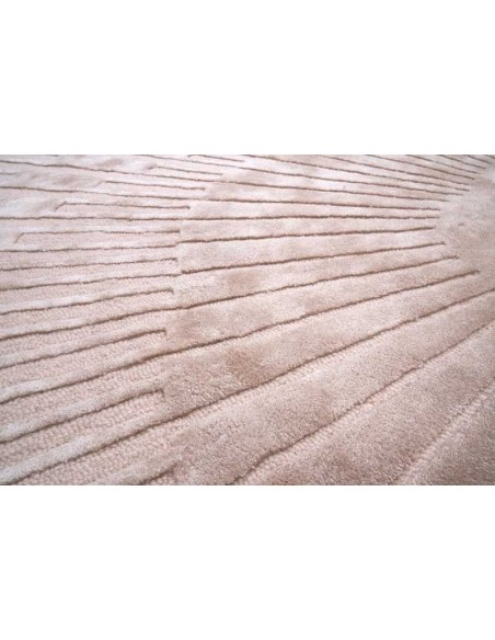 Tappeto moderno beige rotondo fatto a mano, 60% viscosa 40% lana, 200x200, 250x250 cm, spessore 1,1 cm, collezione Hand Made, br