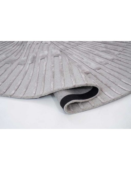 Tappeto moderno grigio rotondo fatto a mano, collezione Hand Made, 60% viscosa 40% lana, dimensioni 200x200, 250x250 cm.