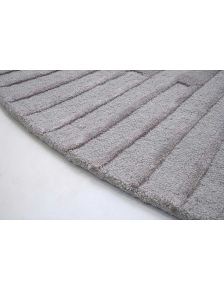 Tappeto moderno grigio rotondo fatto a mano, collezione Hand Made, 60% viscosa 40% lana, dimensioni 200x200, 250x250 cm.