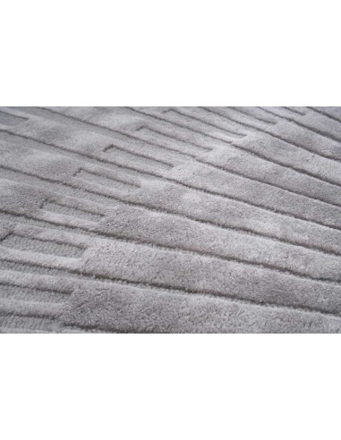Tappeto moderno grigio rotondo fatto a mano, collezione Hand Made, 60% viscosa 40% lana, dimensioni 200x200, 250x250 cm.