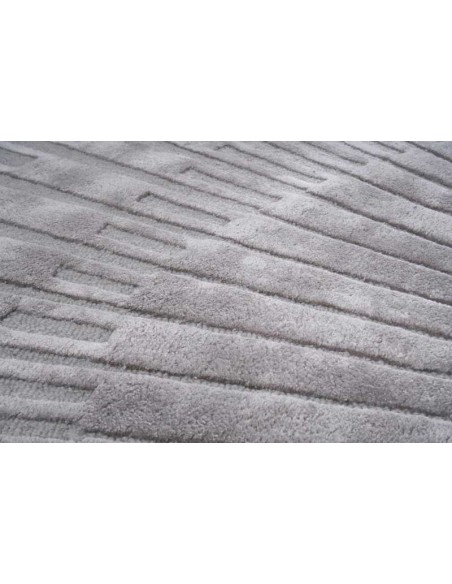 Tappeto moderno grigio rotondo fatto a mano, collezione Hand Made, 60% viscosa 40% lana, dimensioni 200x200, 250x250 cm.