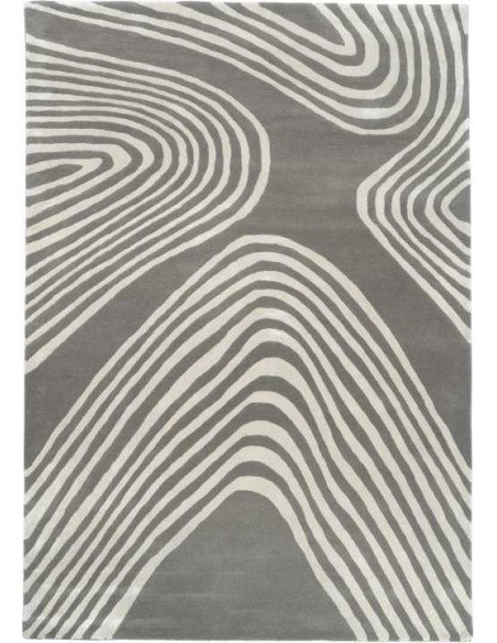 Tappeto moderno Sahara Beige, collezione Hand Made, 40% viscosa 60% lana, fatto a mano, India.