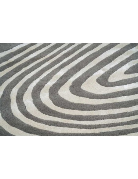 Tappeto moderno Sahara Beige, collezione Hand Made, 40% viscosa 60% lana, fatto a mano, India.