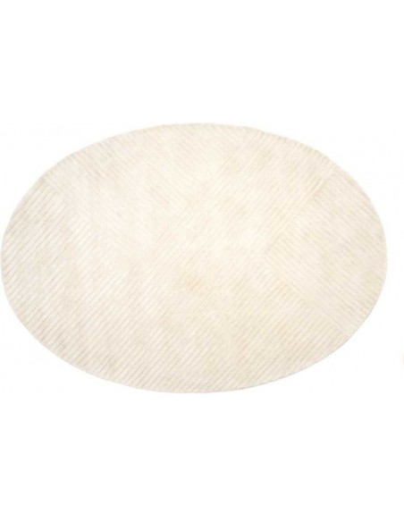 Tappeto moderno Sierra Ivory Oval - Collezione Hand Made - Carpet Decor - 100% viscosa - Fatto a mano - India - 160x230, 200x300