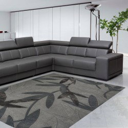 Tappeto moderno Foglie Natalia Pepe (-35%) grey cm.160x240 di SITAP