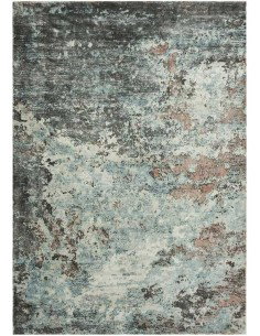 Tappeto moderno Sintra Teal Peach, collezione Hand Made, 100% viscosa, fatto a mano in India.