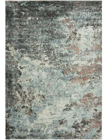 Tappeto moderno Sintra Teal Peach, collezione Hand Made, 100% viscosa, fatto a mano in India.