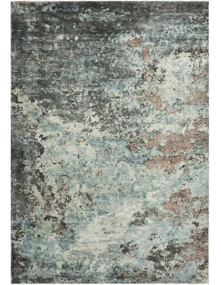 Tappeto moderno Sintra Teal Peach, collezione Hand Made, 100% viscosa, fatto a mano in India.