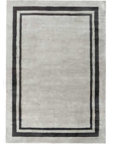 Tappeto moderno Strada Grey, collezione Hand Made, 100% viscosa, fatto a mano, India.