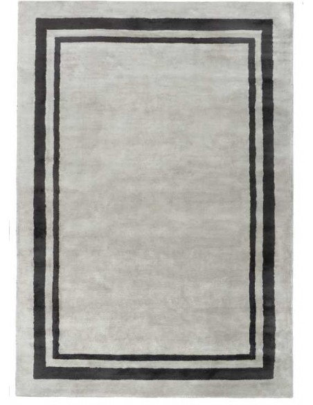Tappeto moderno Strada Grey, collezione Hand Made, 100% viscosa, fatto a mano, India.