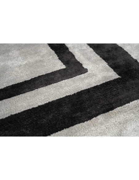 Tappeto moderno Strada Grey, collezione Hand Made, 100% viscosa, fatto a mano, India.