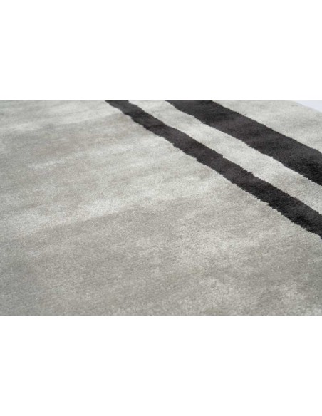 Tappeto moderno Strada Grey, collezione Hand Made, 100% viscosa, fatto a mano, India.
