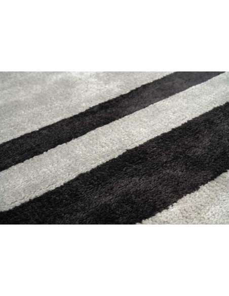 Tappeto moderno Strada Grey, collezione Hand Made, 100% viscosa, fatto a mano, India.