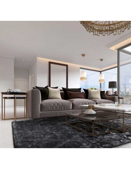 Tappeto moderno Tanger Anthracite - Collezione Hand Made - Carpet Decor - 100% viscosa - Fatto a mano - India - 160x230, 200x300