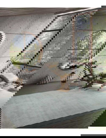 Tappeto moderno grigio chiaro Tere, collezione Hand Made, 100% viscosa, fatto a mano in India.