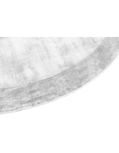 Tappeto moderno grigio chiaro rotondo Tere, collezione Hand Made, 100% viscosa, fatto a mano in India.