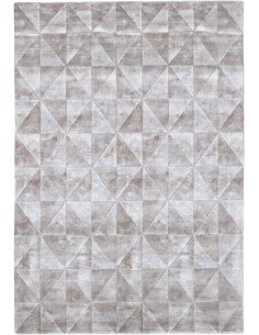 Tappeto moderno Triango Silver, collezione Hand Made, 100% viscosa, fatto a mano, India.