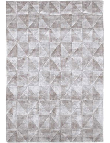 Tappeto moderno Triango Silver, collezione Hand Made, 100% viscosa, fatto a mano, India.