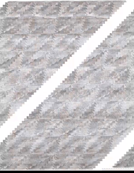 Tappeto moderno Triango Silver, collezione Hand Made, 100% viscosa, fatto a mano, India.