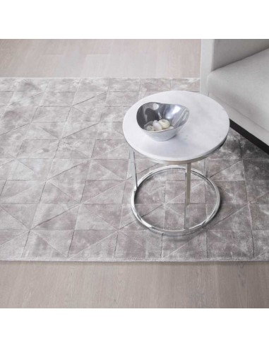 Tappeto moderno Triango Silver, collezione Hand Made, 100% viscosa, fatto a mano, India.
