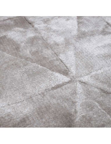Tappeto moderno Triango Silver, collezione Hand Made, 100% viscosa, fatto a mano, India.