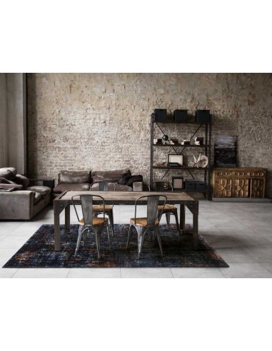 Tappeto moderno lavabile in lavatrice Flame Rusty Blue della collezione Magic Home - Carpet Decor