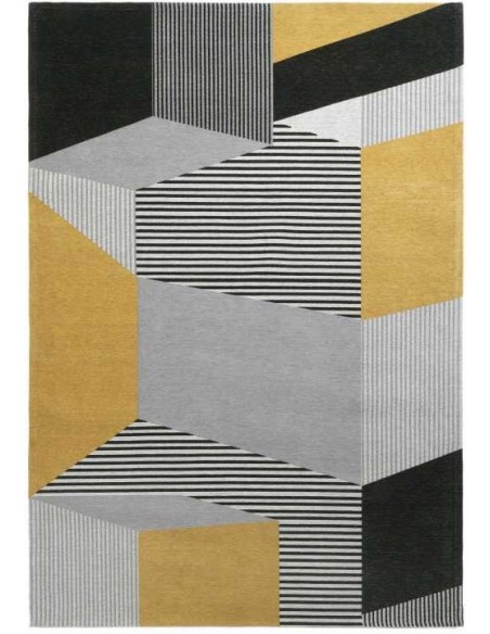 Tappeto moderno lavabile in lavatrice Metropolis Yellow, collezione Magic Home, Carpet Decor - Turchia, 77% poliestere 23% coton