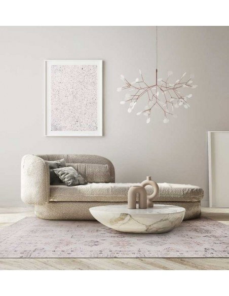 Tappeto moderno Aman Beige collezione Magic Home Print Carpet Decor 160x230 200x300 100% poliestere Turchia
