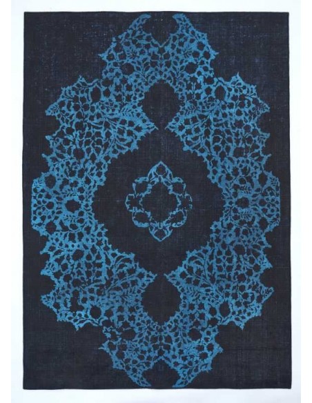 Tappeto moderno Ornament Blue della collezione Magic Home Print di Carpet Decor, provenienza Turchia. Dimensioni disponibili 160