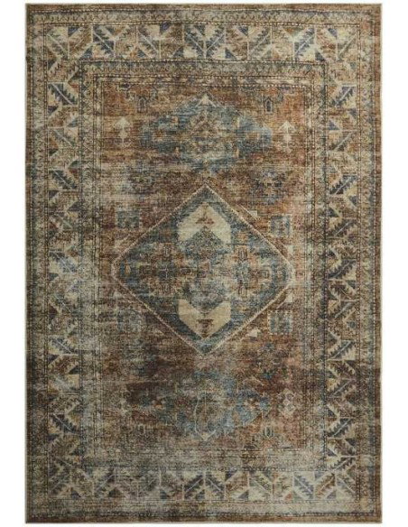 Tappeto moderno Persian Brown della collezione Magic Home Print di Carpet Decor - 100% poliestere, lavorazione jaquard flatweave