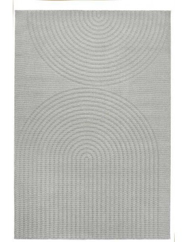 Tappeto moderno Acores Grey, collezione Outdoor Indoor, resistente alle intemperie, 100% polipropilene, made in Belgio.
