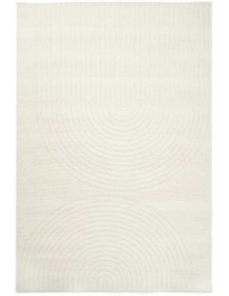 Tappeto moderno Acores White, collezione Outdoor Indoor, resistente alle intemperie, 100% polipropilene, made in Belgio.