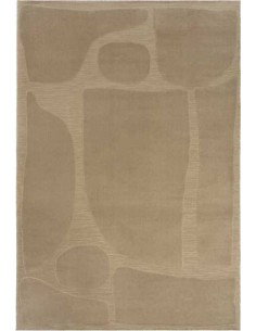 Tappeto moderno Lugares Brown, collezione Outdoor Indoor, resistente alle intemperie, 100% polipropilene, made in Belgio.