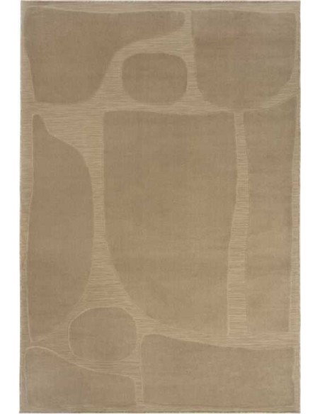 Tappeto moderno Lugares Brown, collezione Outdoor Indoor, resistente alle intemperie, 100% polipropilene, made in Belgio.