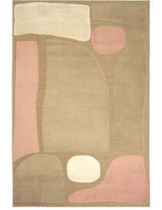 Tappeto moderno Lugares Pink, collezione Outdoor Indoor, resistente alle intemperie, 100% polipropilene, made in Belgio.