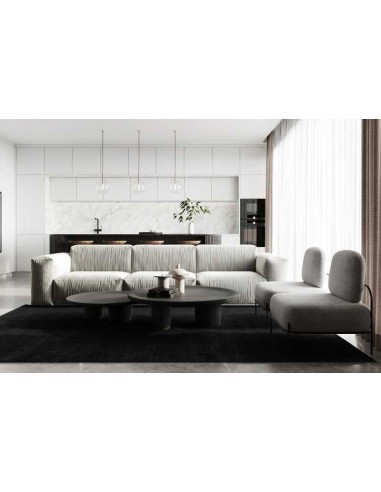 Tappeto moderno lavabile in lavatrice Basic Black collezione Unique Carpet Decor 160x230 200x300 cm 24% cotone riciclato 4% RPET