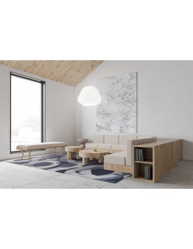 Tappeto moderno lavabile in lavatrice Mare Blue collezione Unique Carpet Decor 160x230 200x300 cm spessore 0,8 cm materiale coto