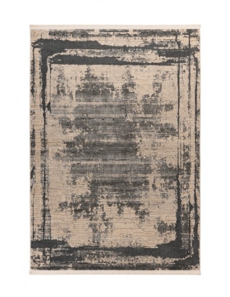 Tappeto moderno grigio con design contemporaneo e praticità quotidiana.