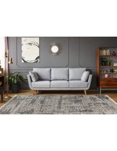 Tappeto moderno grigio di design turco, elegante e resistente. 2