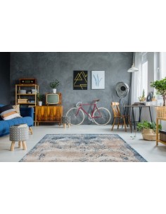 Tappeto moderno Antigua 500 Crema Blu, elegante e resistente. 2