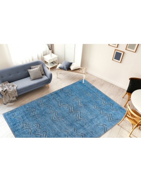 Tappeto moderno blu con design elegante e duraturo dalla Turchia.