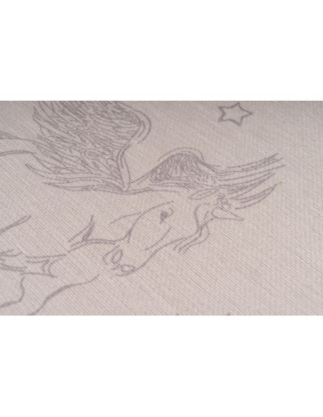 Tappeto moderno per bambini con unicorno e stelle luminose.
