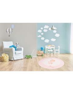 Tappeto moderno per bambini rosa, morbido e resistente. 2
