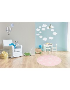 Tappeto moderno per bambini rosa, morbido e resistente. 2