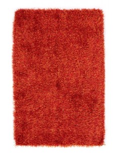 Tappeto moderno arancione, morbido e resistente, per ambiente accogliente.