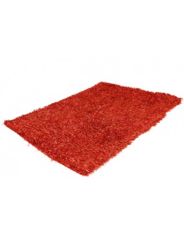 Tappeto moderno arancione, morbido e resistente, per ambiente accogliente.