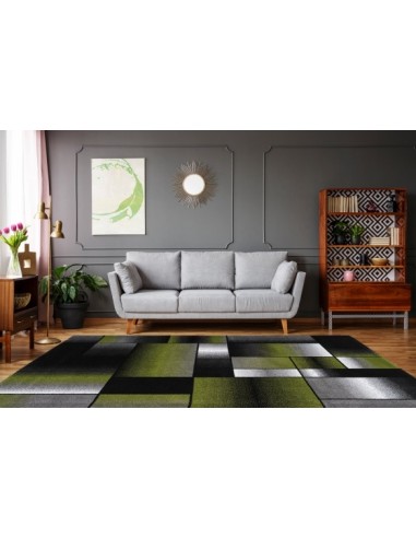 Tappeto moderno "Broadway 300 Verde Grigio" con design audace.