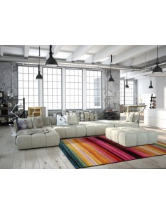 Tappeto moderno con pattern geometrico e colori vibranti. 2