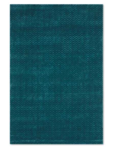 Tappeto Missoni modello Bucarest T74 in colore petrolio, dimensioni 200x300 cm, con elegante motivo a zigzag