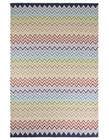 Tappeto Missoni Watamu T100 200x300 cm con motivo a zigzag multicolore per interni ed esterni